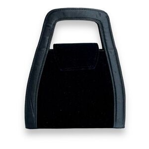 K F Ltd Black Velvet Satchel Handle Shoulder Strap Handbag Dressy Cocktail